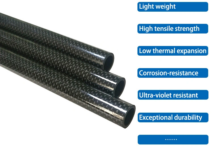 Light Weight 3K Twill Plain Carbon Fiber Pipe Tubes