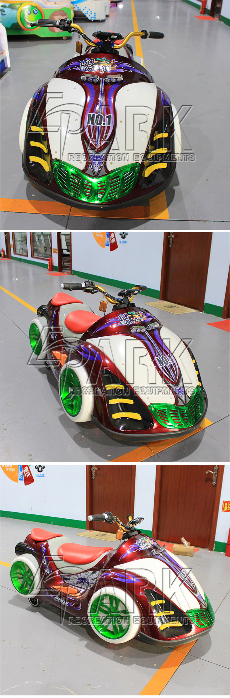 Cool Lighting Design Electronic Car Motor Kiddy Ride Game Machine