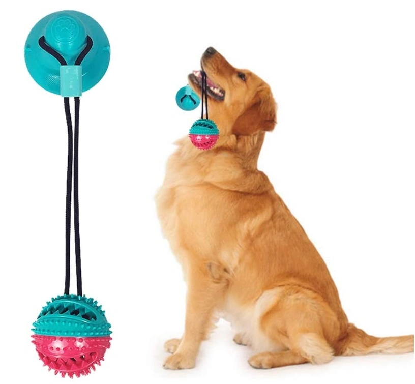 Dog TPR Interactive Toy Food Feeding Ball Molar Bite Pet Chew Toys Suction Cup Dog Toy