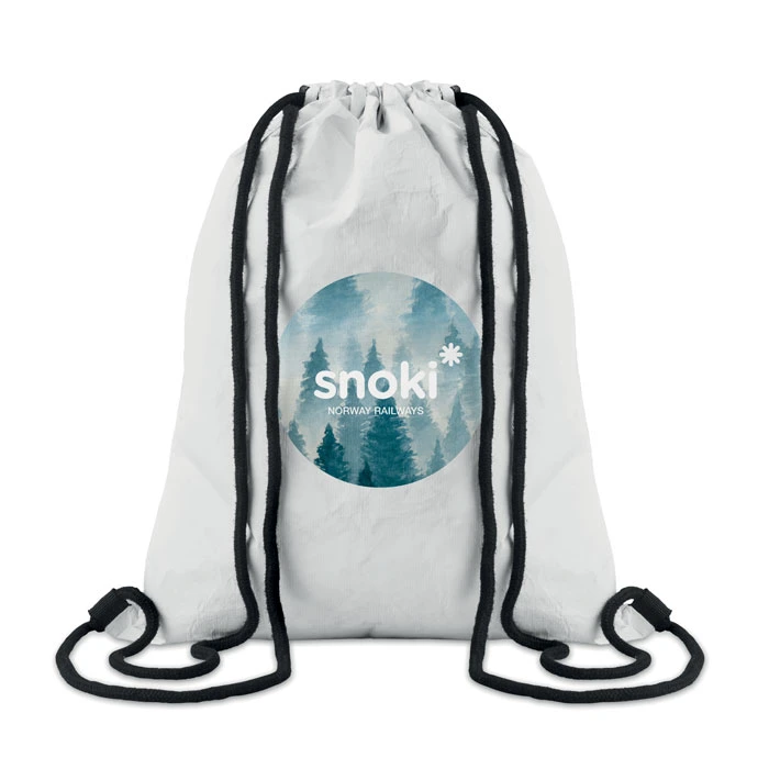 Drawstring Bag Made of Durable and Recyclable Tyvek Material with Cotton Drawstring