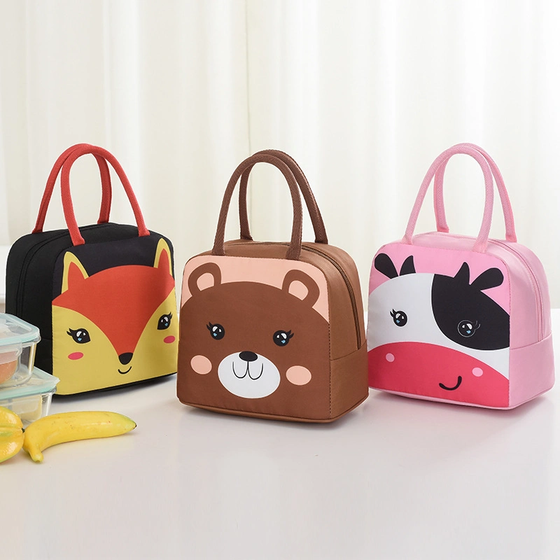 Fashion Oxford Customized Cartoon Bear School Lunch Bag Kids Lunch Bag Insulated Lunch Bag with Zipper