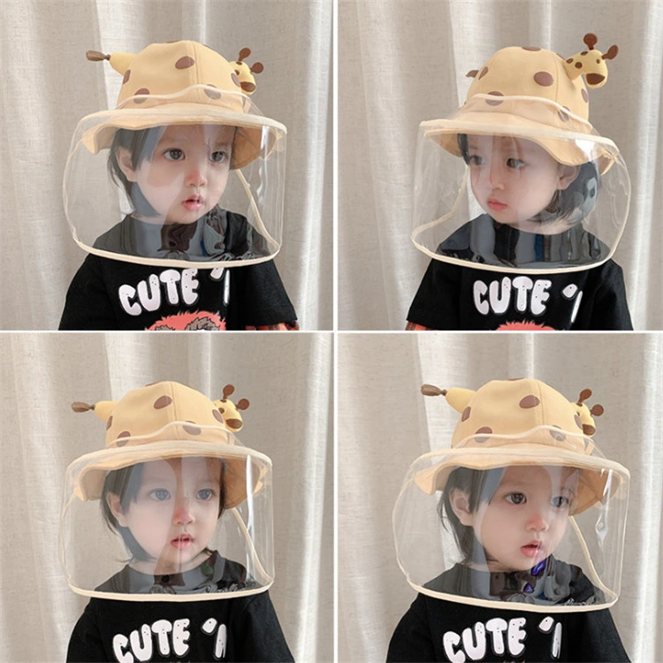 Baby Anti-Spitting Dustproof Face Shield Protective Cover Cap Bucket Hat with Face Shield