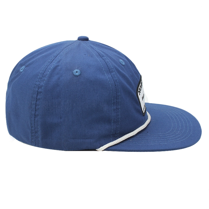 Custom Patch Logo Unstructured Nylon 5 Panel Snapback Hat Flat Brim Snapback Hat Dad Hat