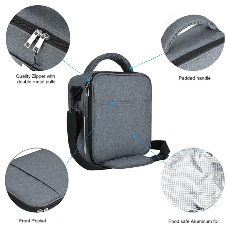 Insulated Lunch Box Leak-Proof Cooler Bag Dual Compartment Lunch Tote for Men Women Wine Bag
