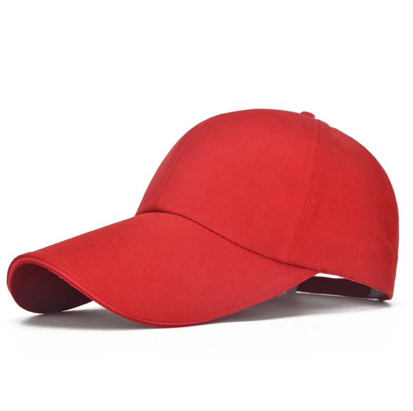 Custom Cotton Plain Long Brim Face Embroidered Cap Logo Applique Black Cap Baseball Cap