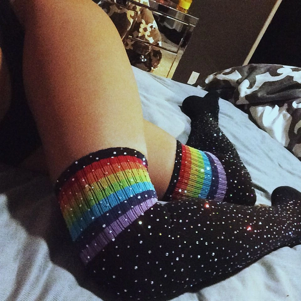 Glitter Over Knee Long Sock Sexy Shine Sparkle Custom Logo Colorful Three Stripes Thigh High Socks with Diamonds