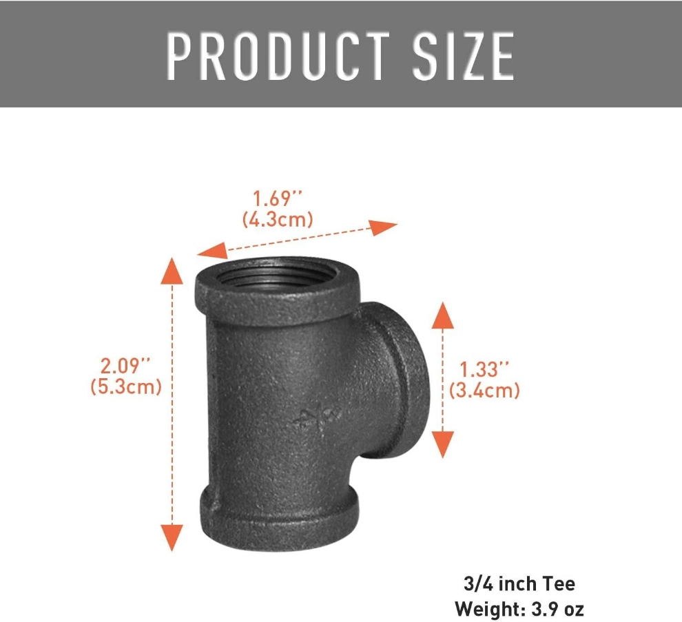 NPT Connection Cast Iron Pipe Fitting Amazon Floor Flange Elbow Tee