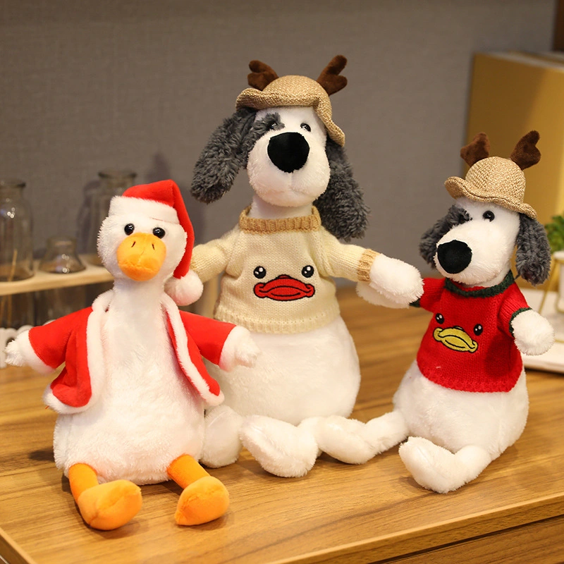 Hot Sale Christmas Soft Plush Dog Toy for Children Christmas Gift Stuffed Animal Mascot Toy