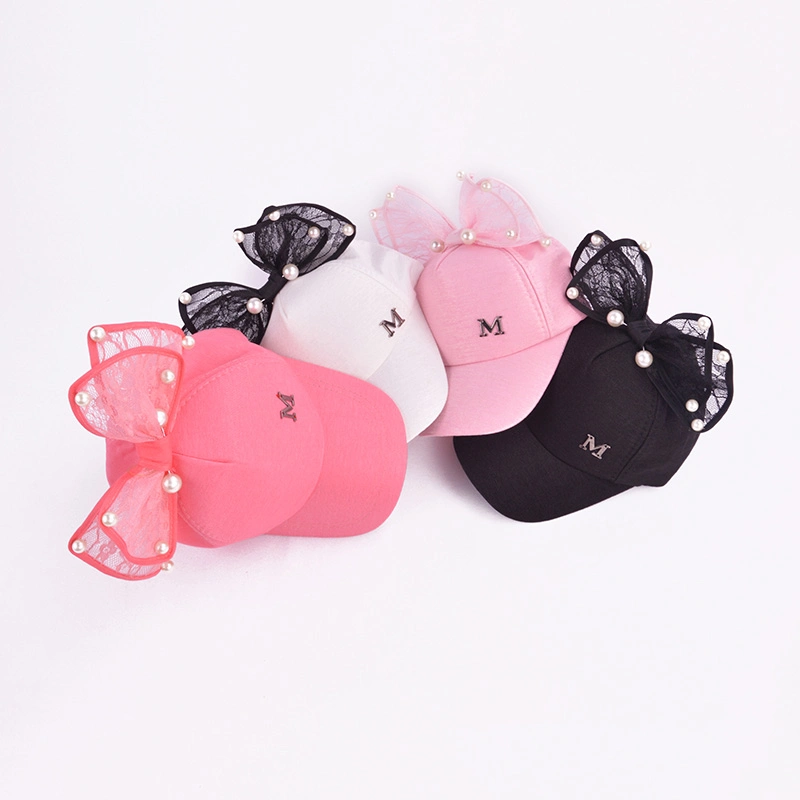 Children Mesh Cap Baseball Cap with Bow Kids Cap