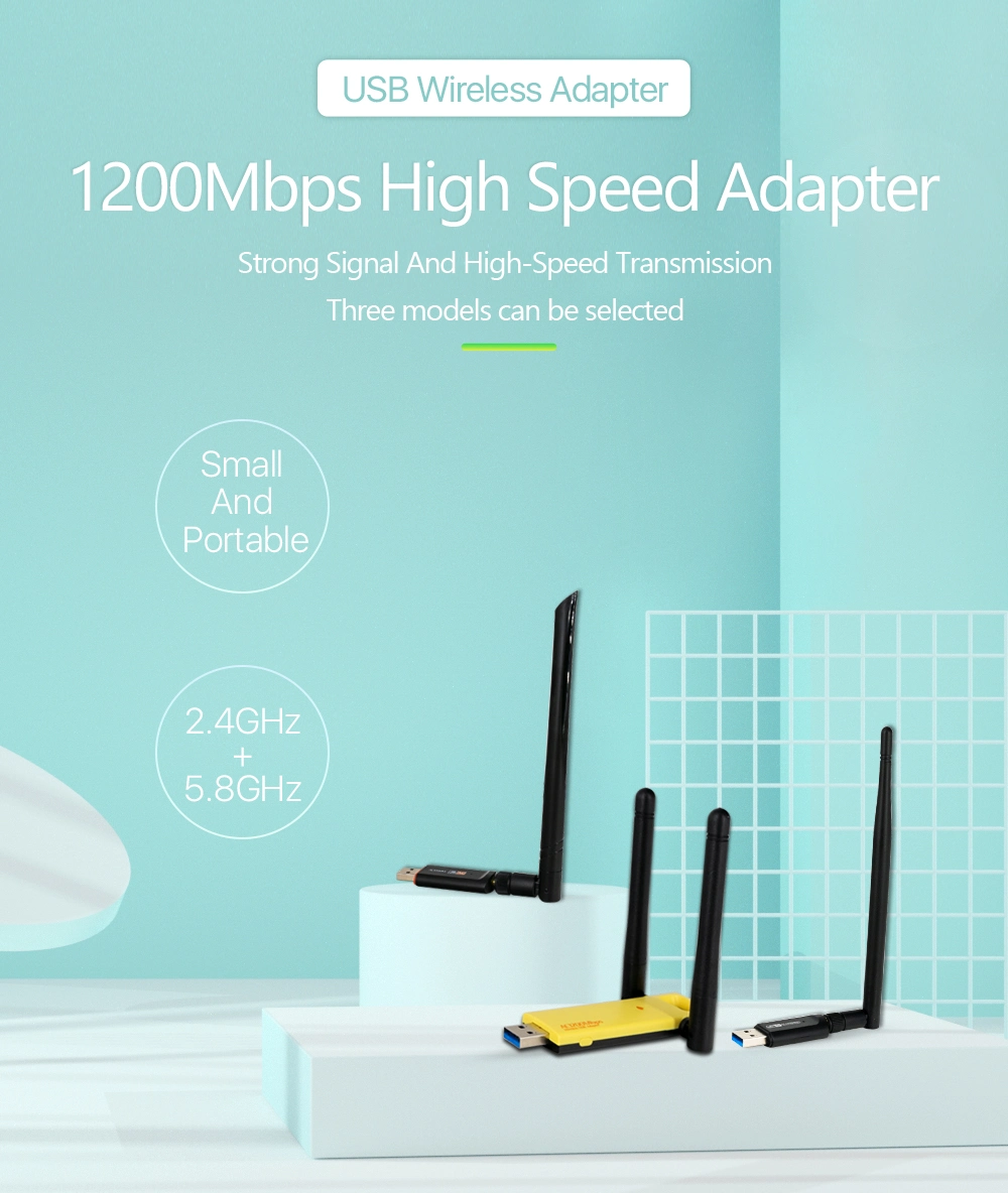 Lyngou LG519 1200Mbps Wireless Portable WiFi Adapter USB WiFi Home Network Mini Adapter