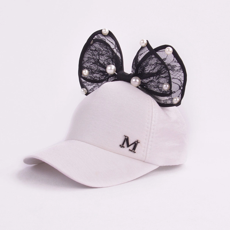 Children Mesh Cap Baseball Cap with Bow Kids Cap