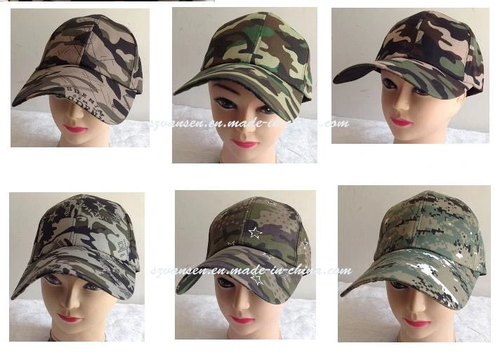 100% Cotton 6 Panels Military Camouflage Baseball Cap (V2103)