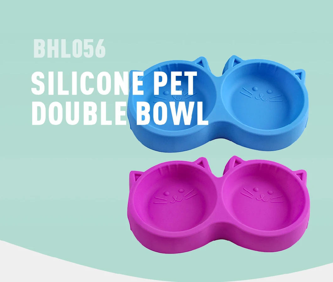 Double Silicone Soft Small Pet Dog Accessories Dog Bowls for Water and Food