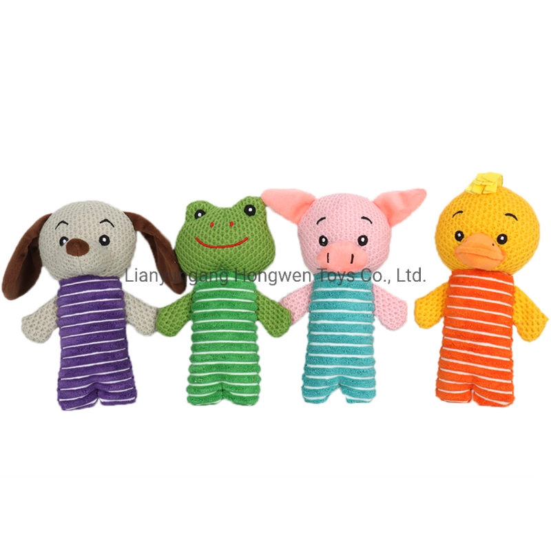 BSCI Factory Cartoon Stuffed Animals Dog Bite Resistant Plush Dogs Cats Squeaky Chew Toys