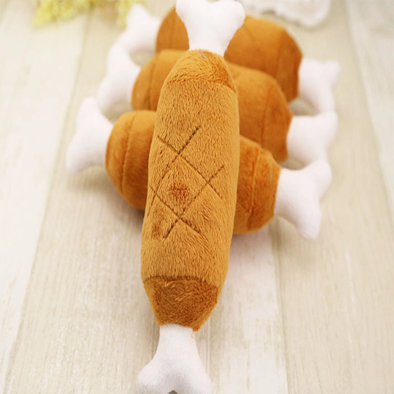 Pet Toy Dog Cat Plush Drumsticks /Chicken Leg Bone Shape Squeaker Sound Chew Toy