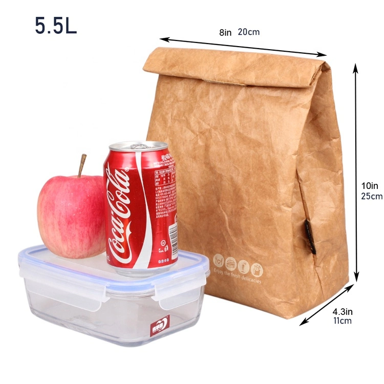 Custom Eco Friendly Insulated Disposable Paper Cooler Lunch Bag