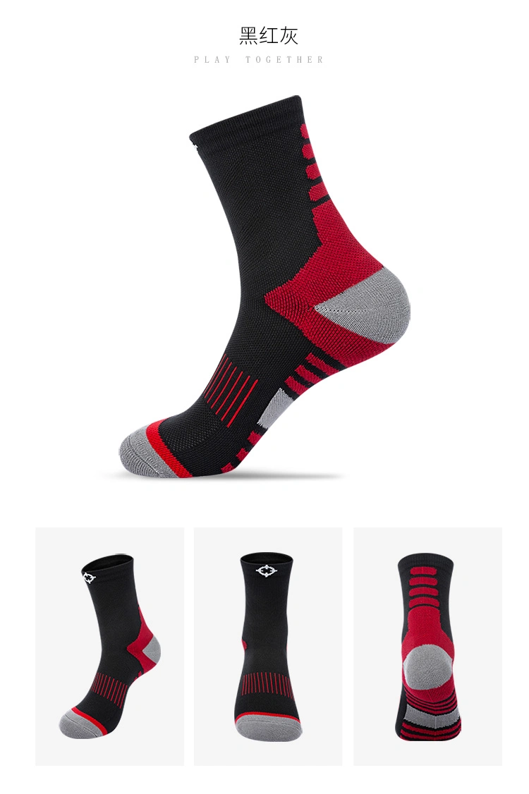 Sports Socks Thicken Towel Medium Stockings Athletic Basketball Cycling Men