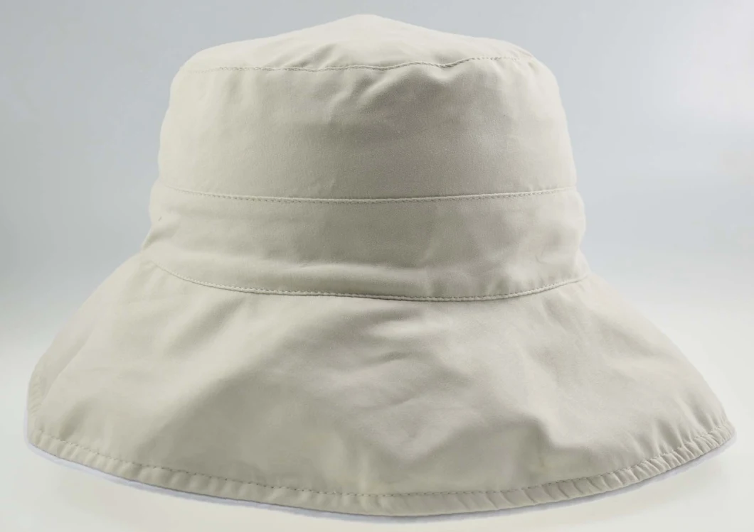 Customized Cotton or Polyester Summer Ladies Large Brim Bucket Hat