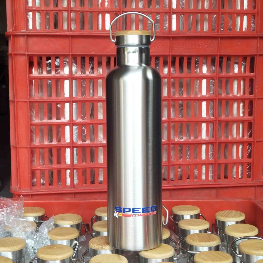 Stainless Steel Insulated Stainless Steel Water Bottle with Bamboo Lid