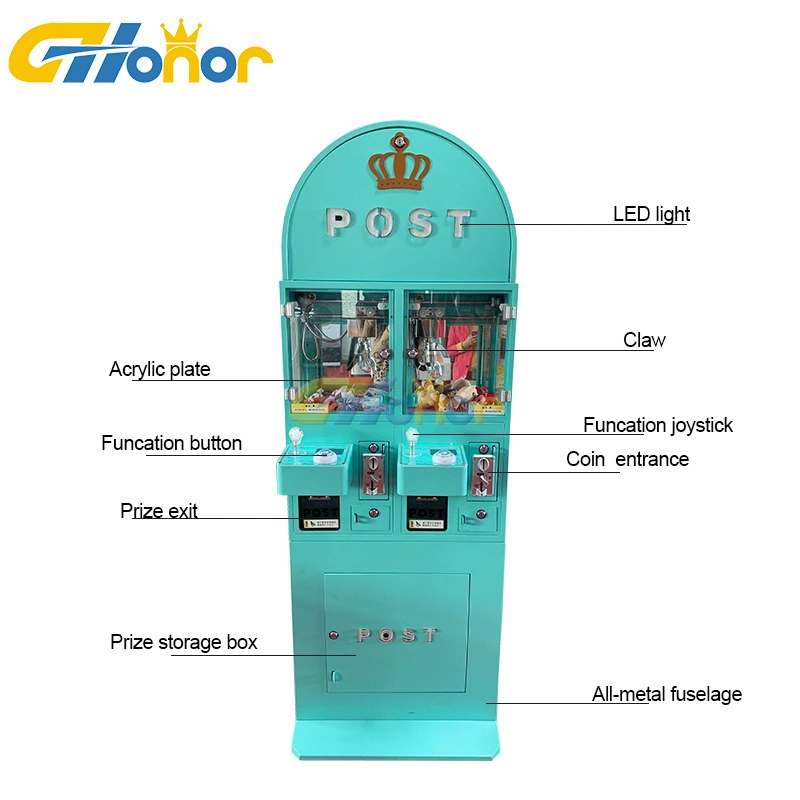 Popular 2 Players Coin Operated Prize Vending Game Machine Arcade Toy Claw Crane Machine Arcade Toy Catching Game Machine Gift Game Machine Arcade Machine