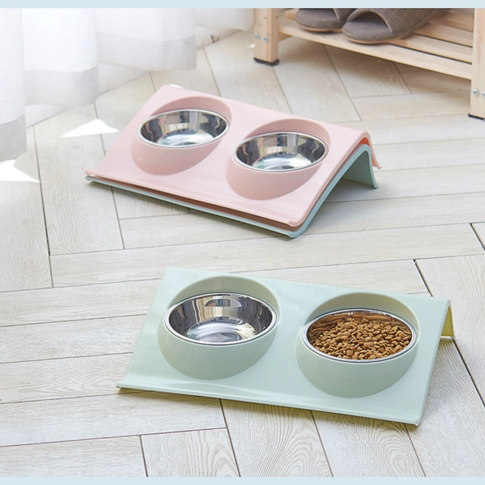 Non-Slip Double Bowl Dog Feeding Water Bowl Pet Supplies