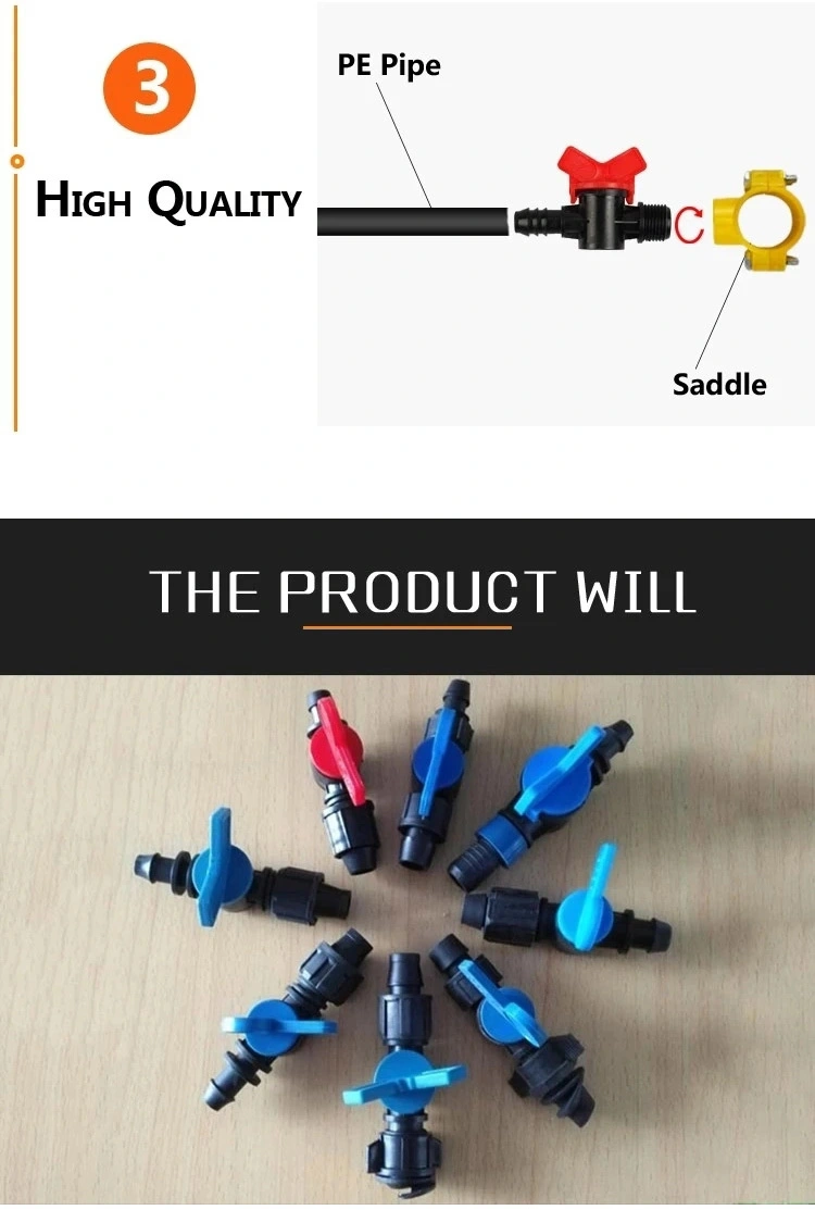 16mm Male Thread Socket Plastic Valve Drip Tape Irrigation Mini Valve