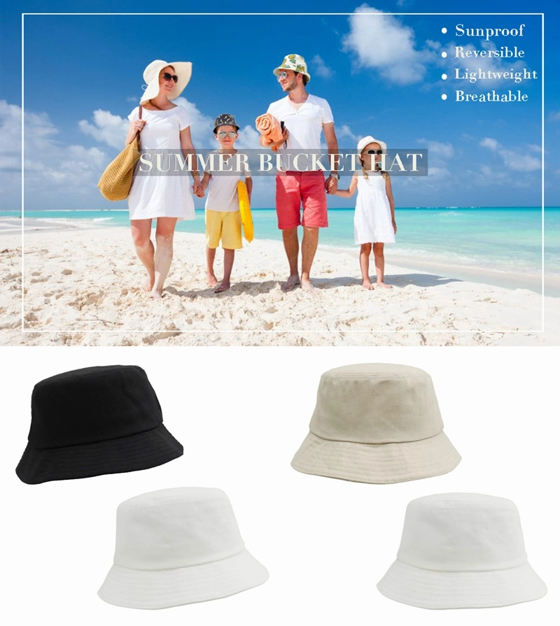 2020 Customised Low MOQ Cotton Bucket Hats Plain Vintage Luxury Foldable Bucket Hat
