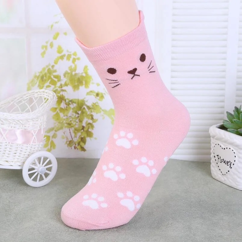 Womens Cactus Crew Socks Gifts Cotton Long Funny Socks for Women Novelty Funky Cute Cartoon Socks 5 Pairs