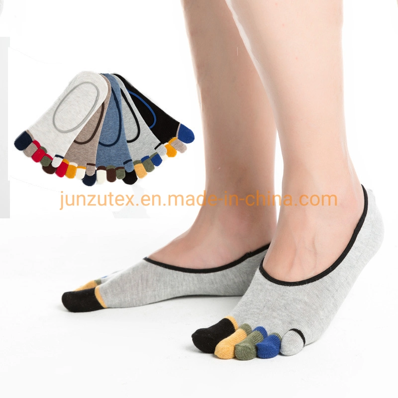 Women Invisible Ankle Socks Five Fingers Toe Socks Summer Colored Toe Invisible Shallow-Mouthed Cotton Women Socks