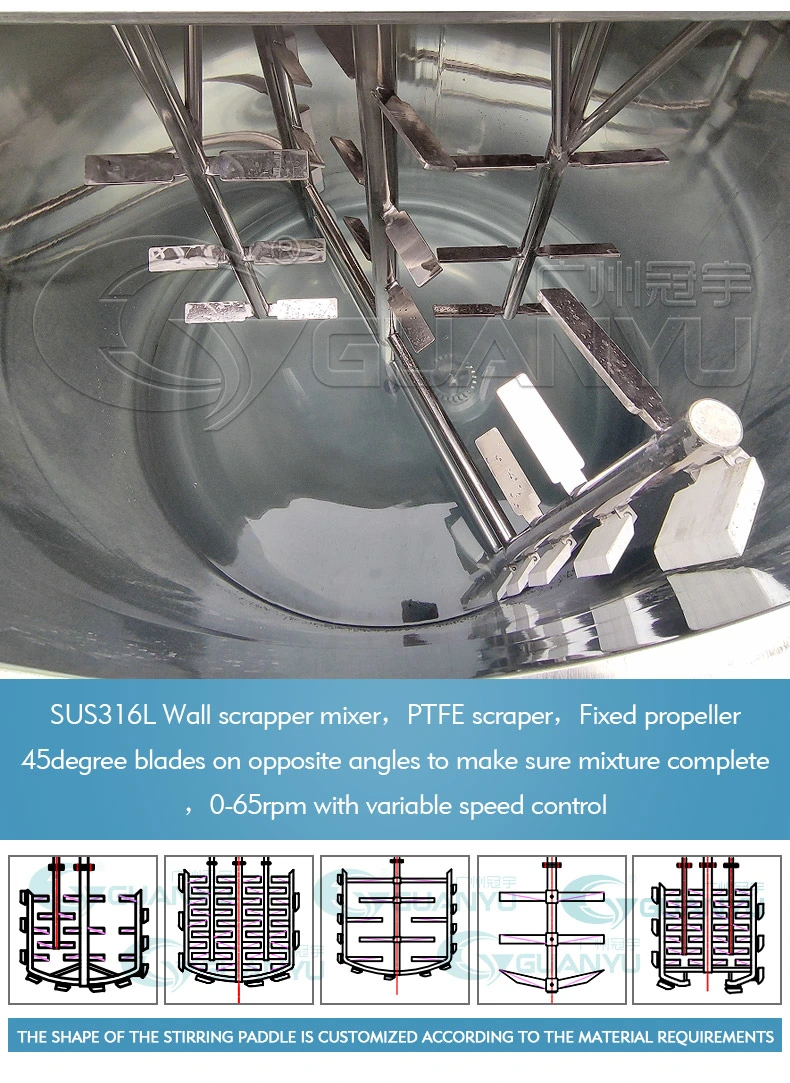 Guangzhou Guanyu Shampoo Shower Gel Soap Stainless Steel Mixing Mixer Machine