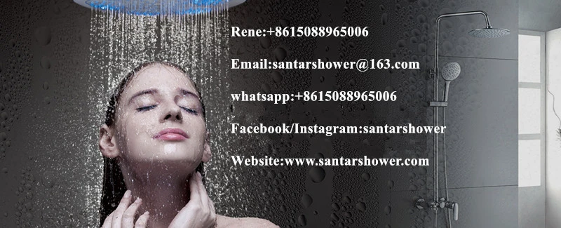 Hot Sale Luxury Black Color Thermostatic LED Rain Shower Head Bathroom Stainless Steel Wall Mounted Waterfall Shower Panels