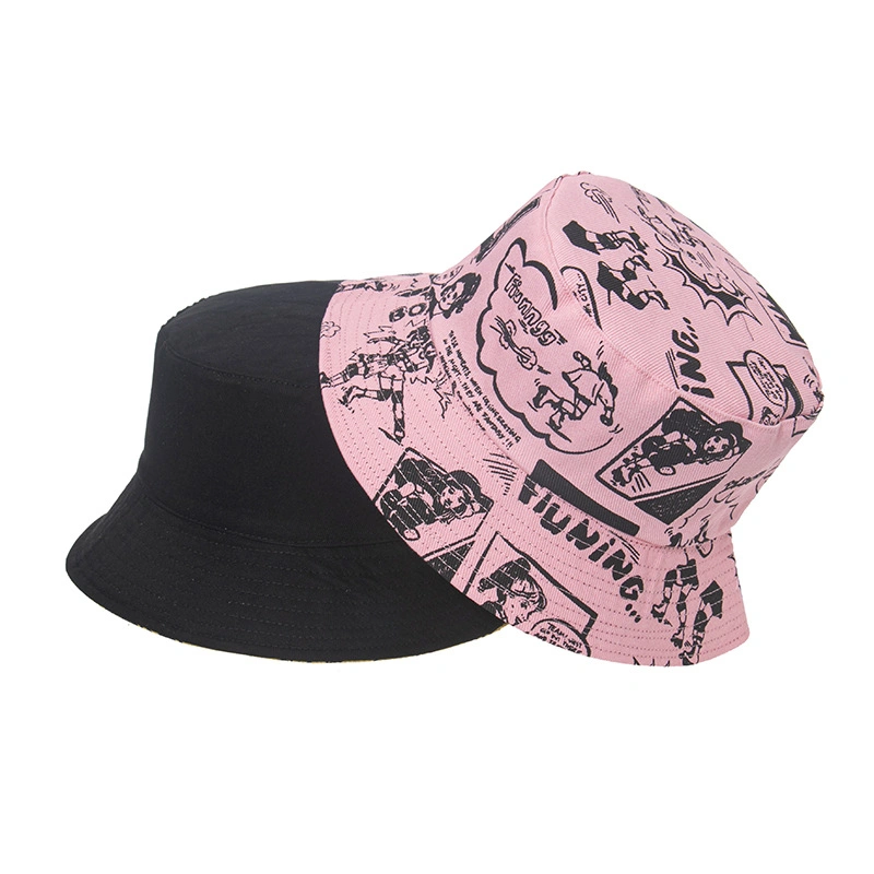 Comic Cartoon Character Print Basin Hat Sunscreen Outdoor Couple Fisherman Hat