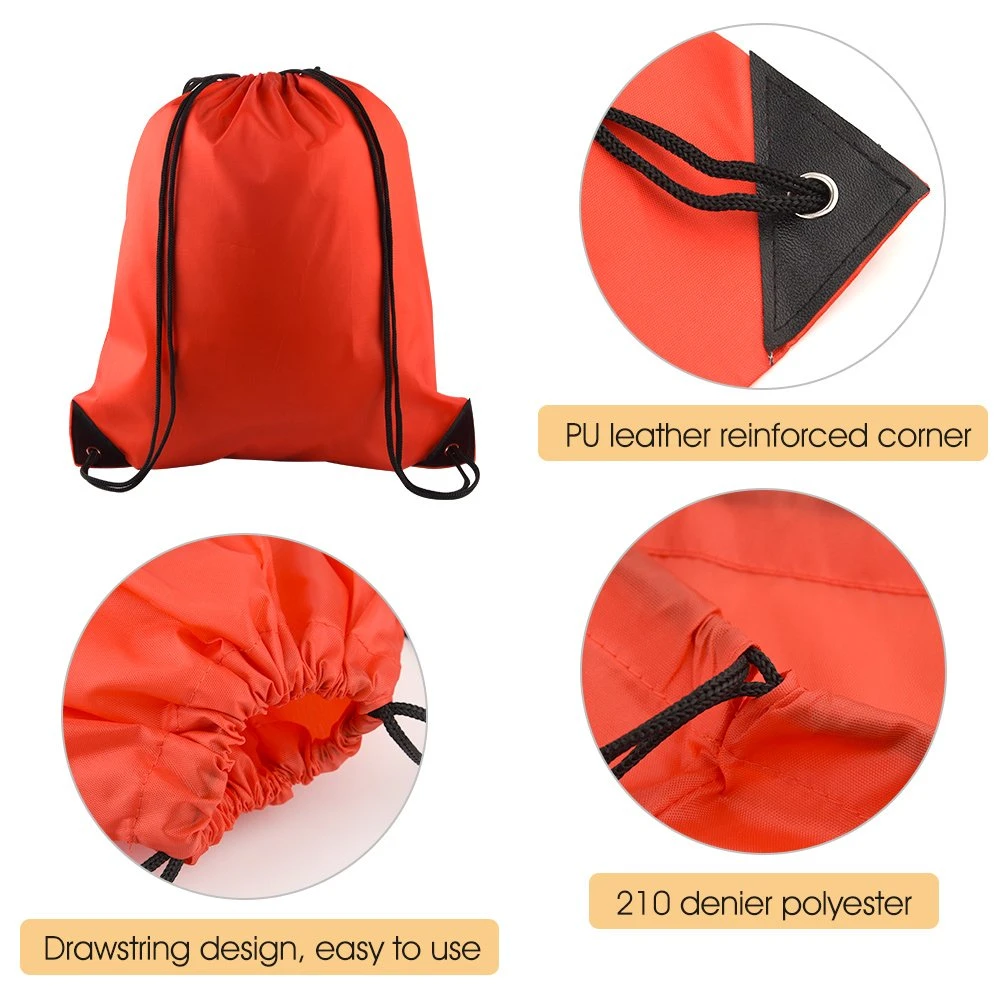 Portable Polyester Sports Bag Thicken Drawstring Belt Riding Backpack Gym Drawstring Shoes Bag Clothes Backpacks Waterproof