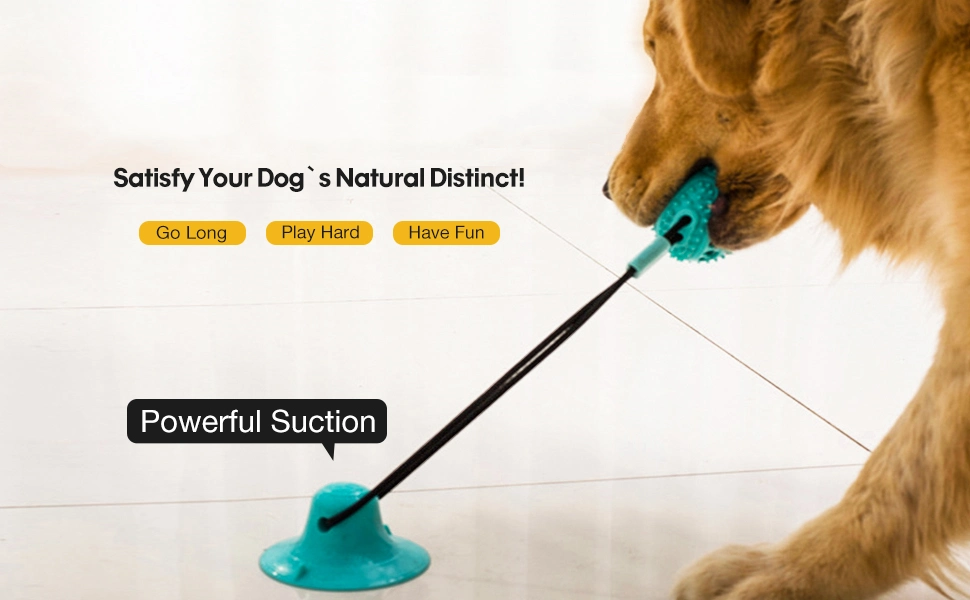 Pet Product Dog Interactive Rope Toys Suppliers Suction Cup Dog Chew Ball Toy