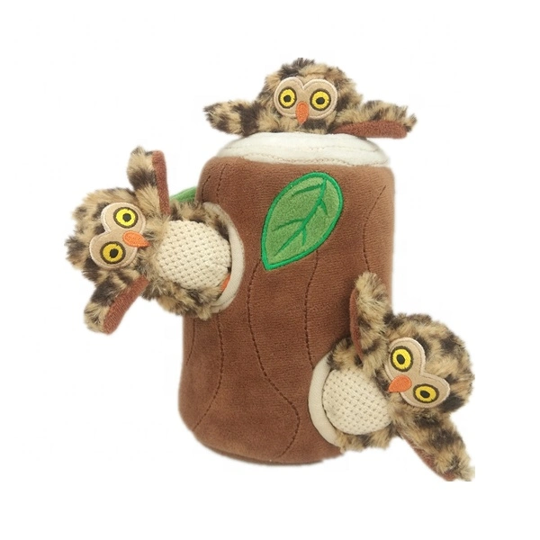 Wholesale Realistic High-Pile Stuffed Animal Owl Pet Dog Cat Toy Squeaker Owlet Plush Pet Toy