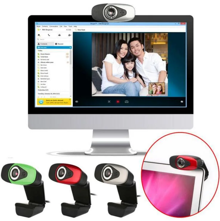 Laptop Camera High Definition HD Web Camera 4 LED Lights USB Webcam with Mic