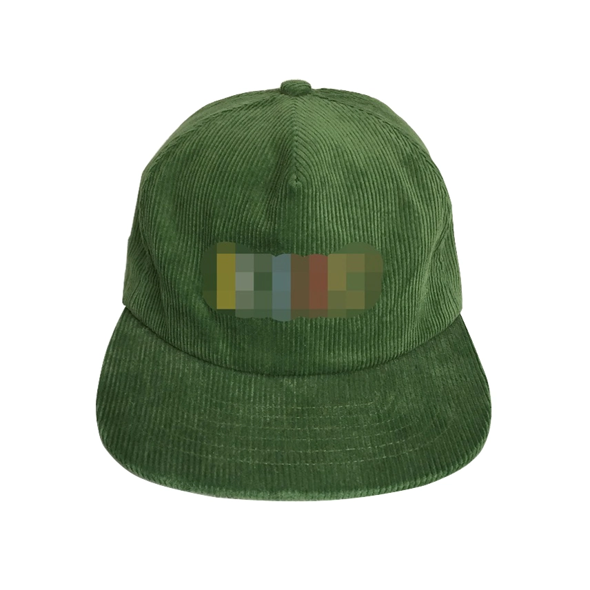 Green Corduroy 5 Panels Snapback Baseball Cotton Polyester Denim Chino Trucker Sports Caps Hats