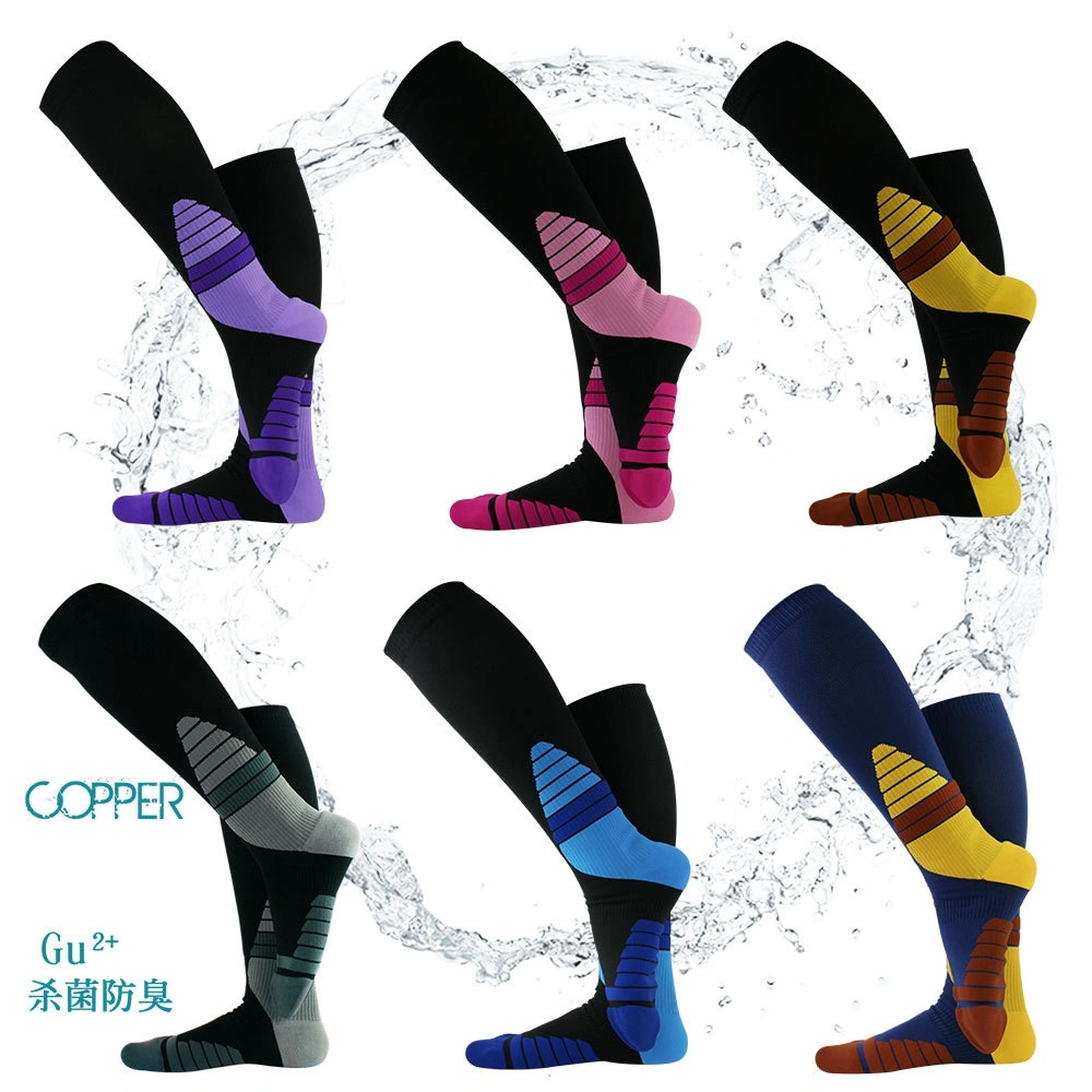 Compression Socks Running Marathon Long Tube Sports Socks, Unisex Knee Length Breathable Hiking Trekking Sock, Knee High Socks for Men and Women Esg17069