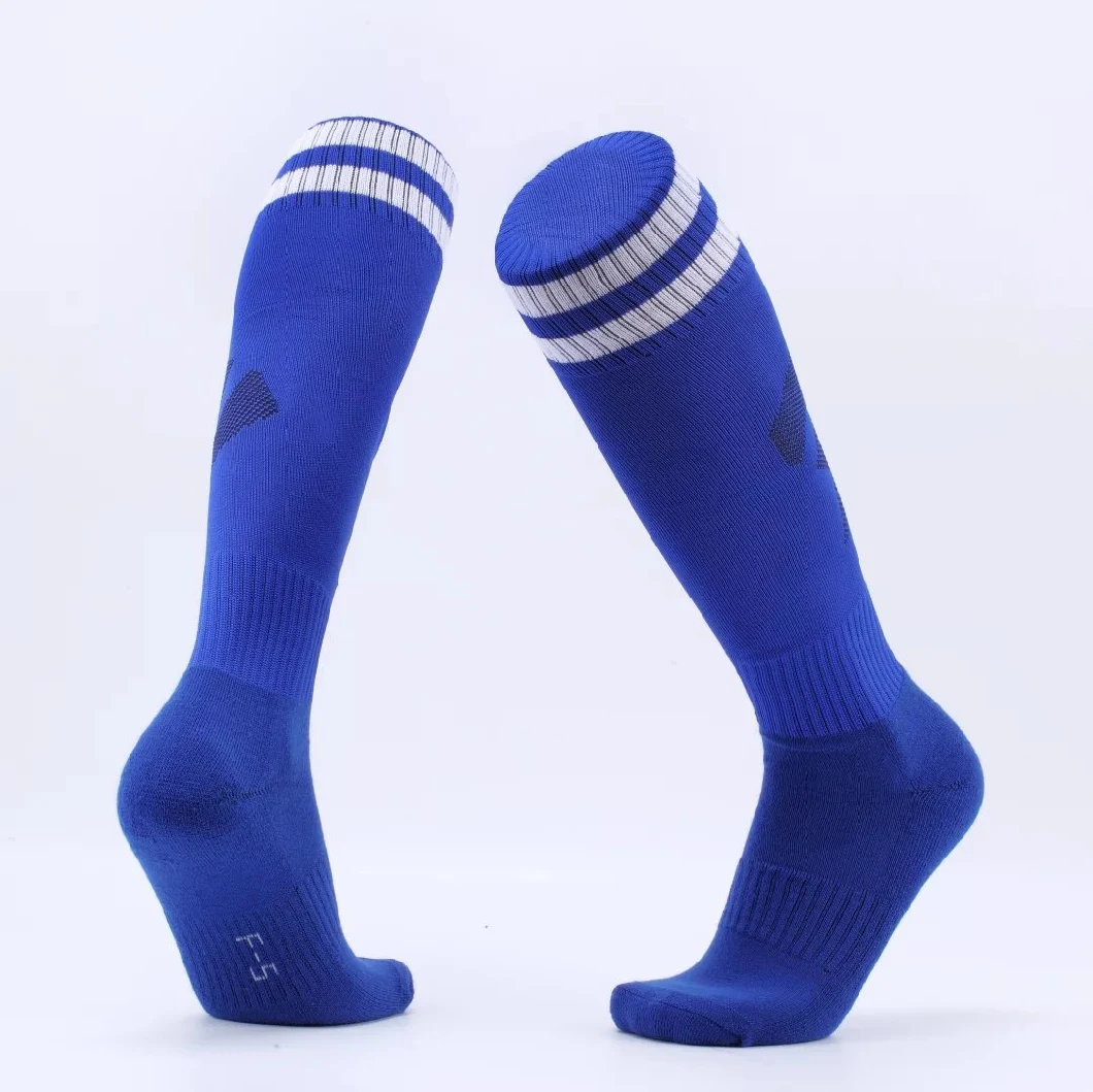 in Stock White Custom Anti Slip Grip Sports Football Socks