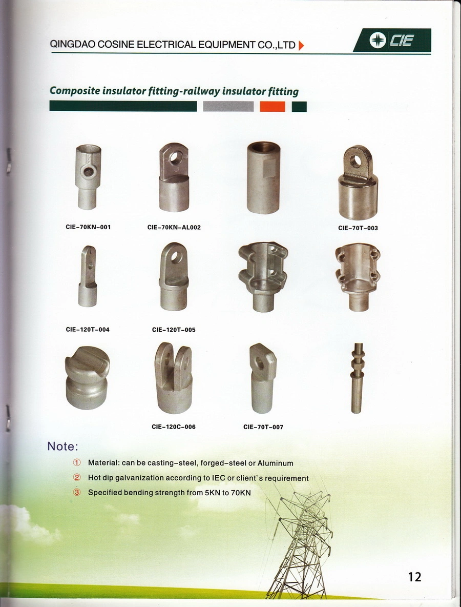 Cross Arm End Fitting for Railway Insulator