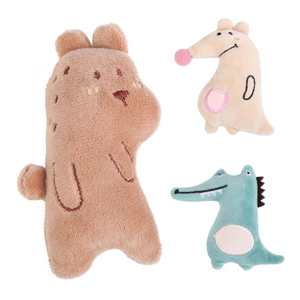 Pet Cute Animal Shape Plush Cat Toy Kangaroo Chew Doll Plush Puppy Stuffed Toy