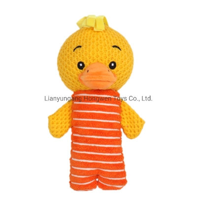 Cute Yellow Duck Pet Dog Chew Toy Custom Stuffed Animal Plush Squeaky Toy for Dogs