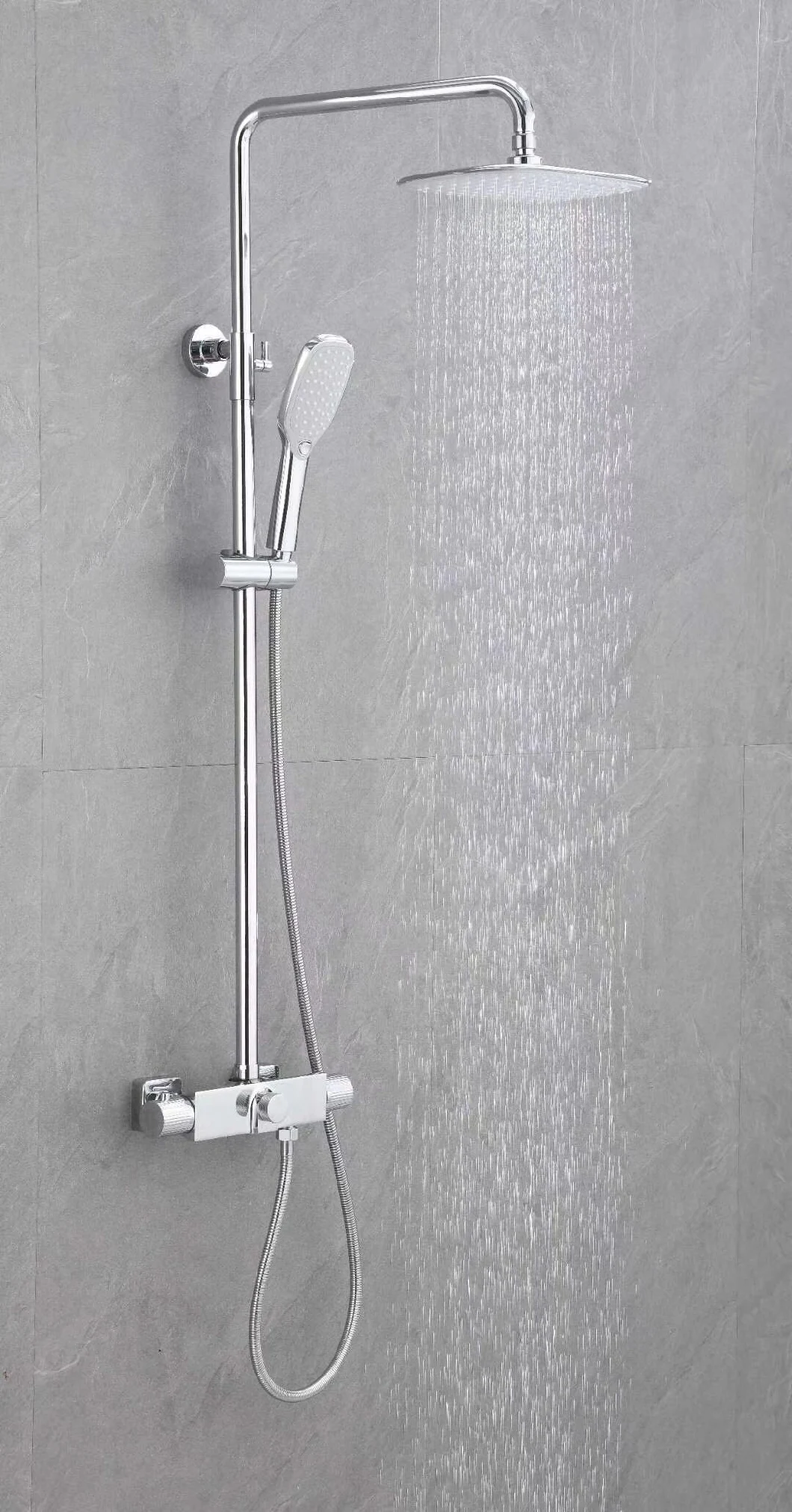 Modern Temperature Stainless Steel SPA Shower Panel Rainfall Waterfall Shower