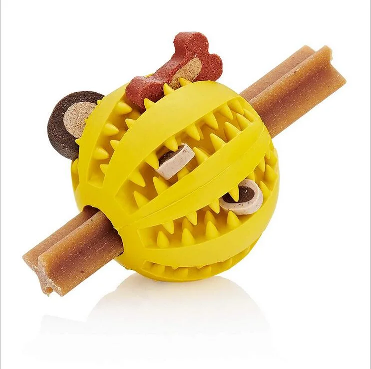 Dog Toy Ball Non-Toxic Soft Pet Chew Toys Dog Food Treat Feeder Tooth Cleaning Ball Iq Training Ball