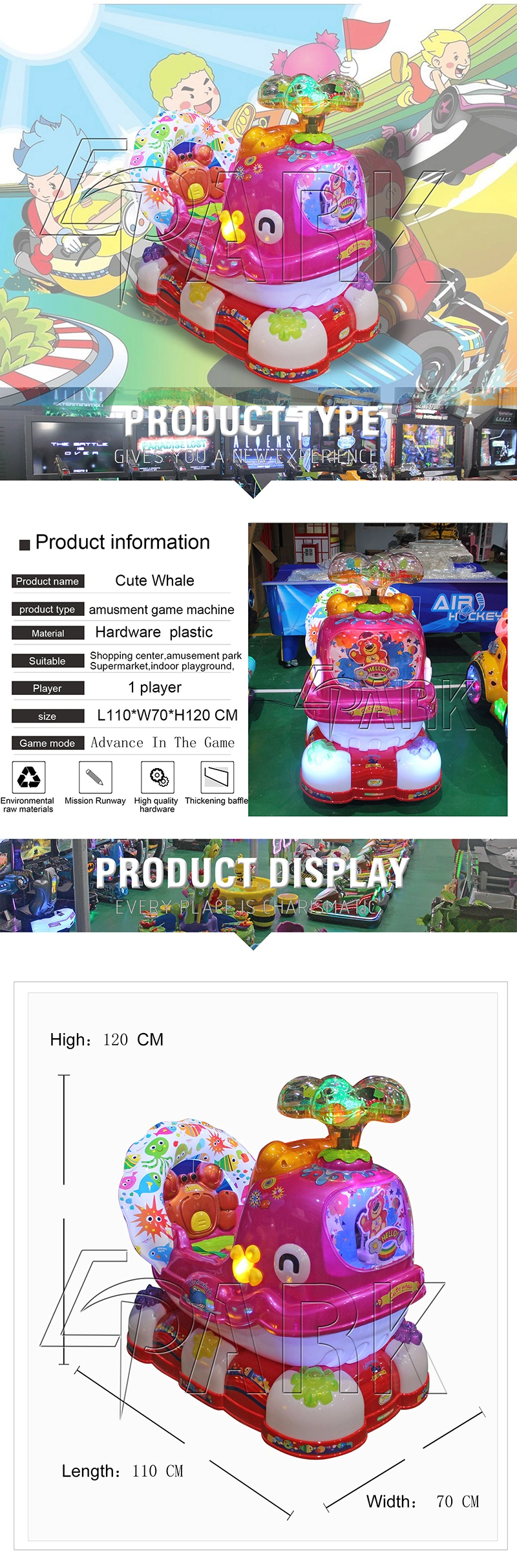 Theme Park Hot Popular Kids Lovely Ride on Cars Kiddie Ride Rotating Coin Operated Game Machine