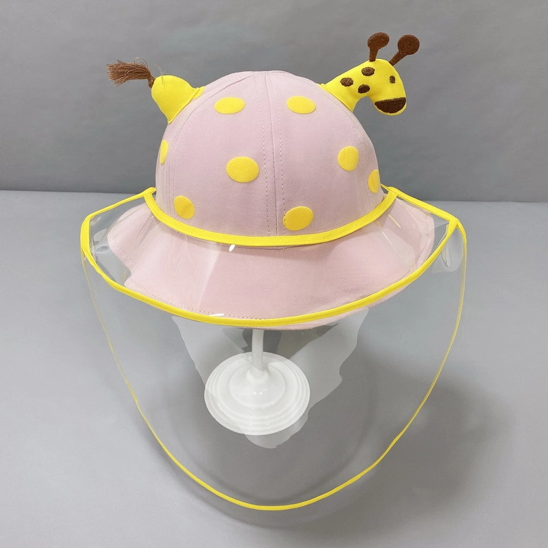 Factory Wholesale Anti Droplets Dust Sun Protection Kids Bucket Hat for Children, Anti-Spitting Anti-Dust Kids Protection Bucket Hat with Face Shield