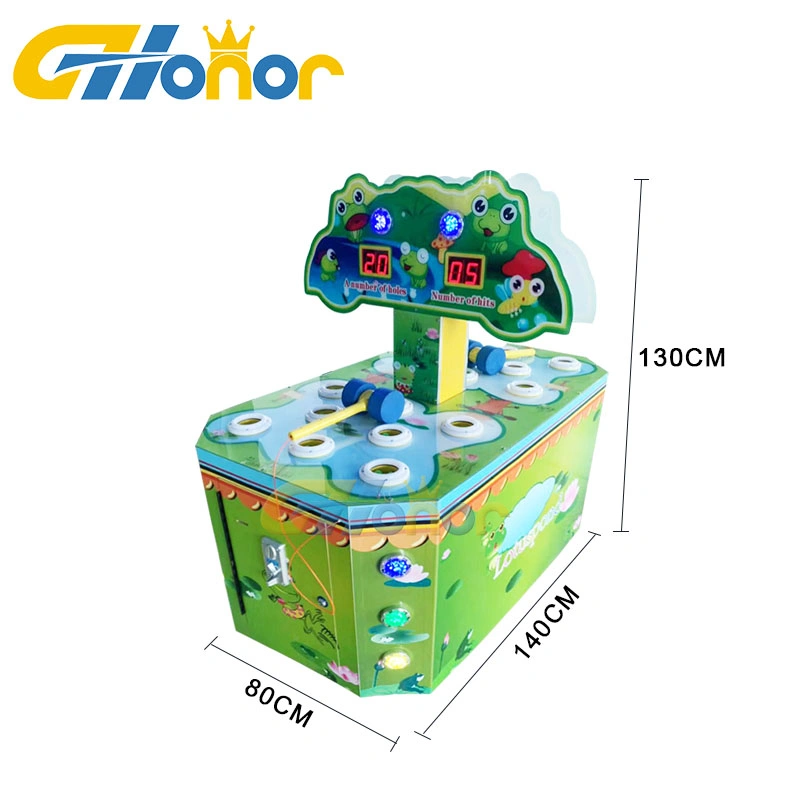 Cute Design 2 Players Arcade Frog Hammer Game Machine Coin Operated Hammer Game Kids Hammer Hitting Game Arcade Lottery Game Machine for Kids