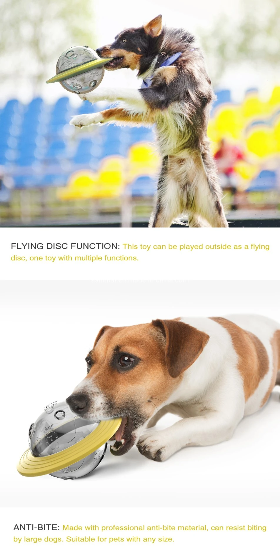 Pet Supply UFO Interactive Iq Dog Chew Treat Dispensing Balls Toys Slow Feeder Dog Toys
