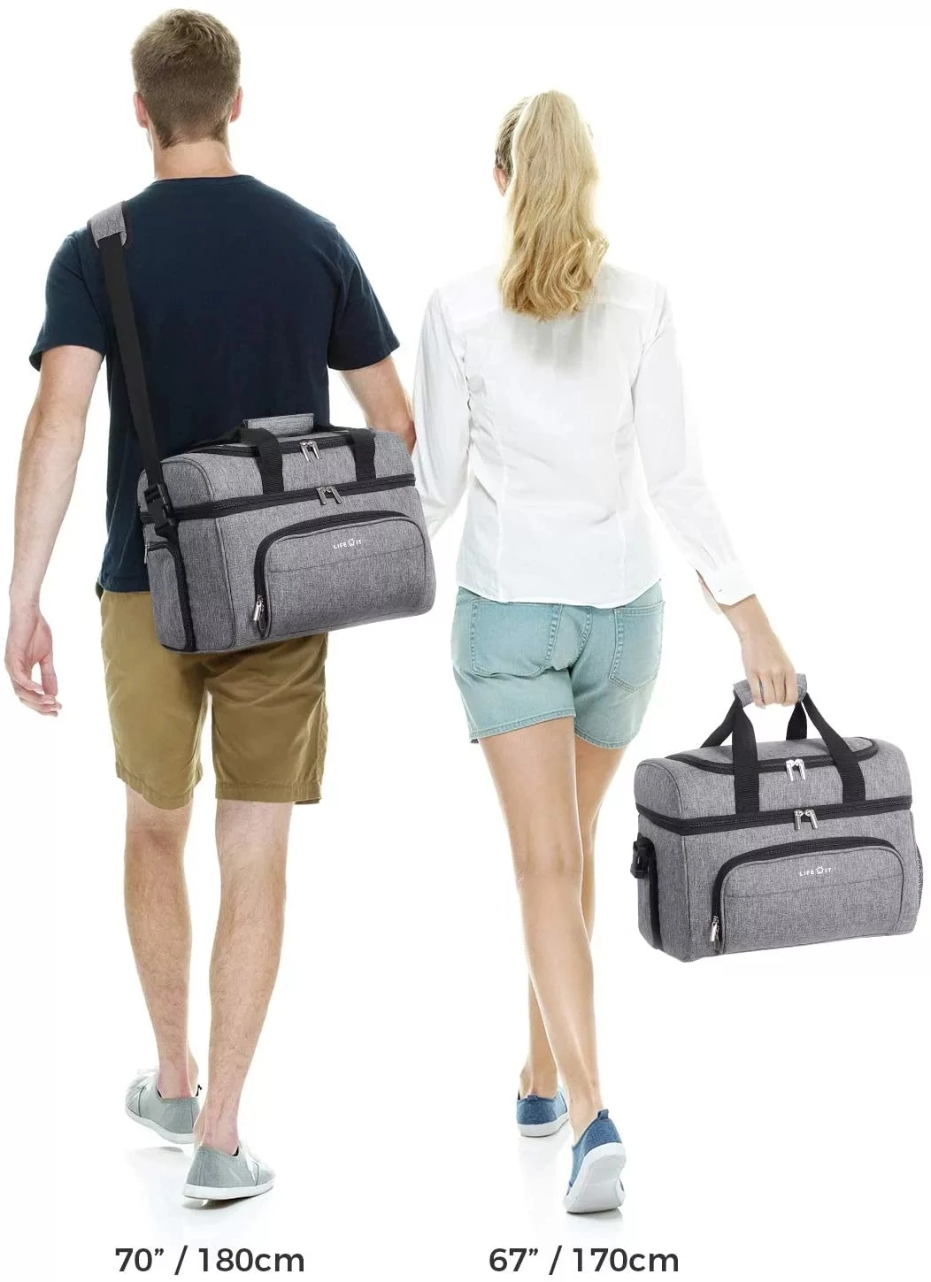 32 Can Grey Collapsible Leakproof Picnic Large Lunch Insulated Cooler Bag Tote