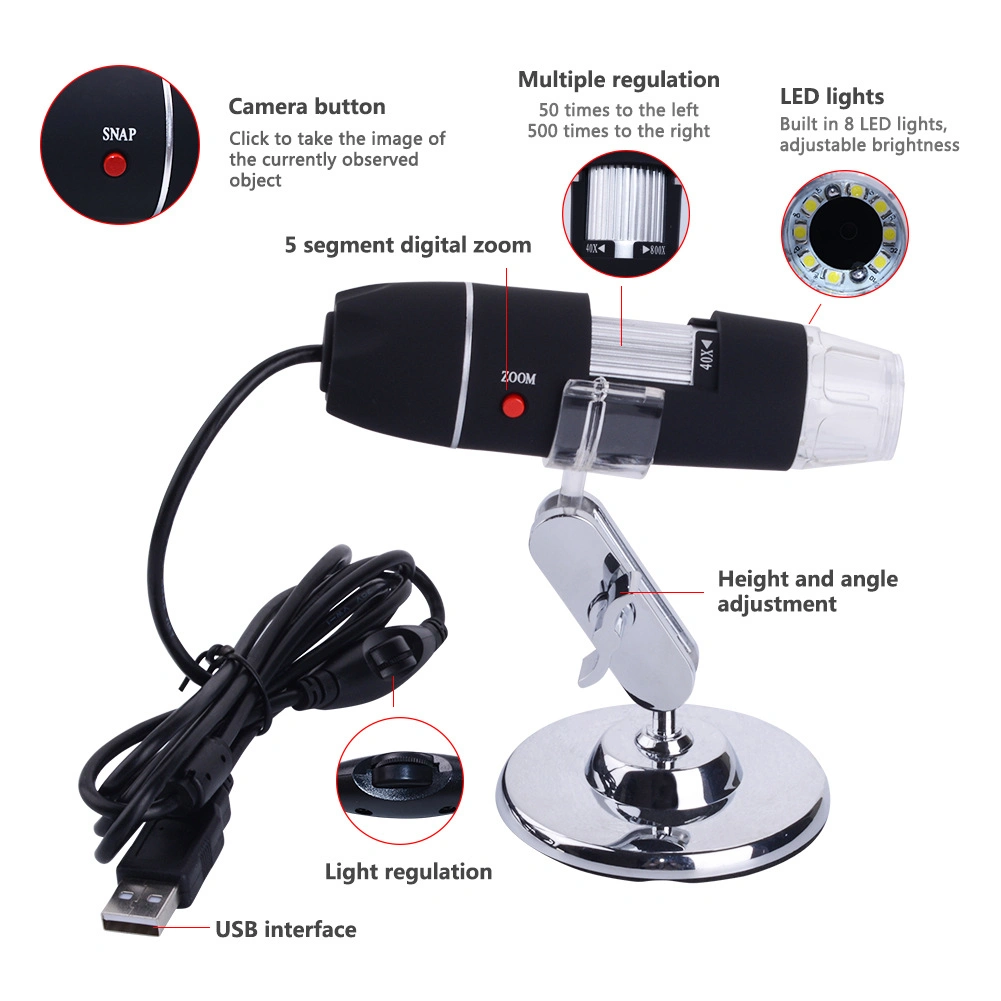USB Digital Microscope 800X with 8 LED Light Tte01504